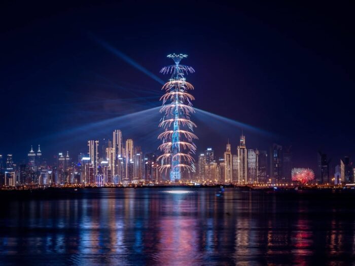 The Burj Khalifa fireworks show is a highlight of New Year’s Eve celebrations. (Credit: Emaar)